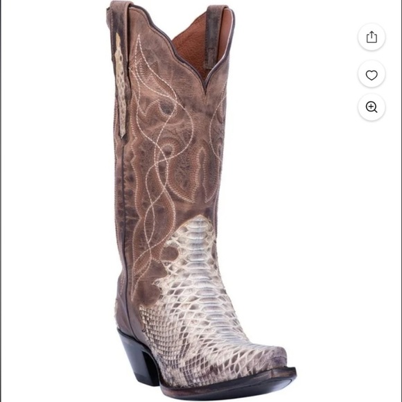 Dan Post Python Wicked Genuine Snakeskin Leather Western Cowgirl Cowboy Boots 7M - Picture 2 of 16